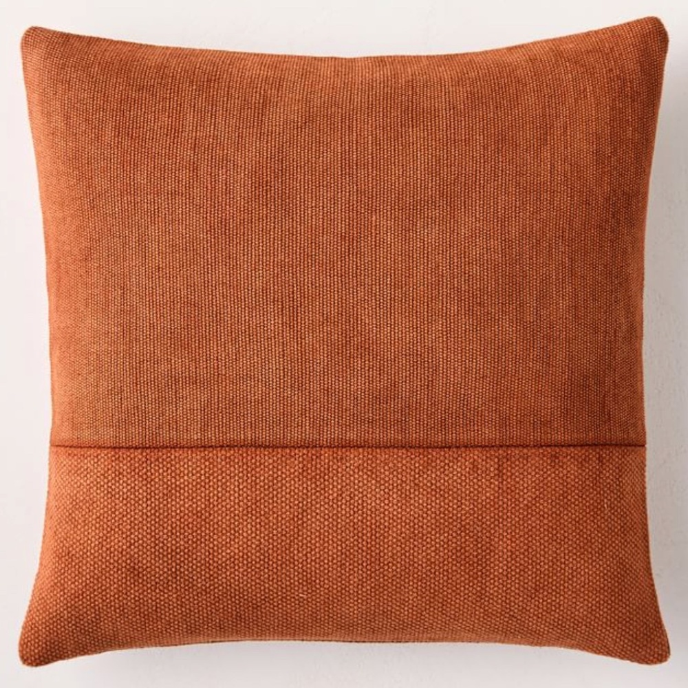 West Elm Cotton Canvas Pillow Cover, Copper, 18"x18" - Set of Two